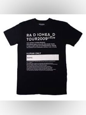 Radiohead Tour 2009 Road Crew T-Shirt by W.A.S.T.E Size XL New Rare